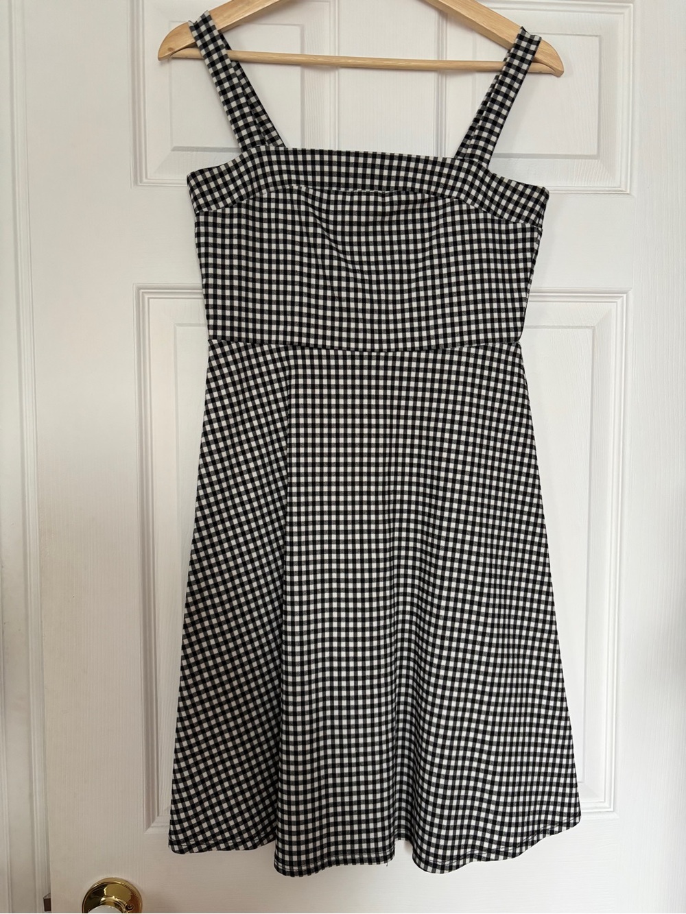 Montreal designer - Black and White Gingham A-Line Sundress